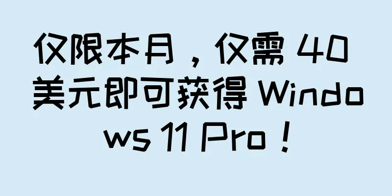 仅限本月，仅需 40 美元即可获得 Windows 11 Pro！