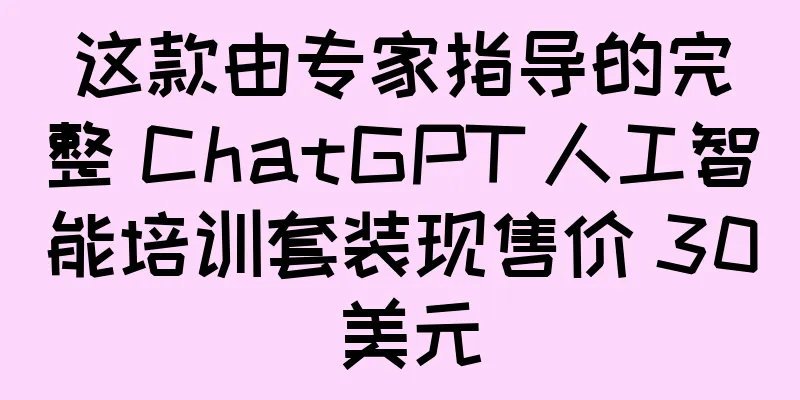 这款由专家指导的完整 ChatGPT 人工智能培训套装现售价 30 美元