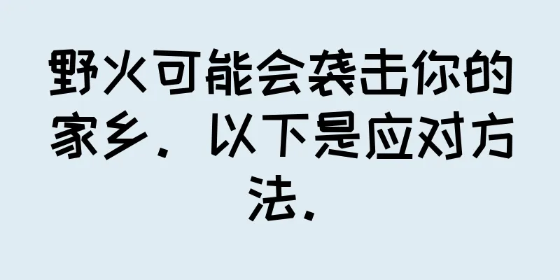 野火可能会袭击你的家乡。以下是应对方法。