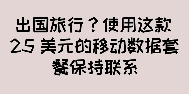 出国旅行？使用这款 25 美元的移动数据套餐保持联系