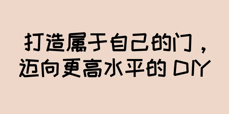 打造属于自己的门，迈向更高水平的 DIY