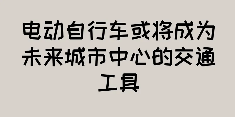 电动自行车或将成为未来城市中心的交通工具