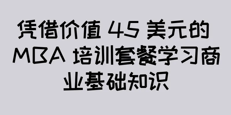 凭借价值 45 美元的 MBA 培训套餐学习商业基础知识