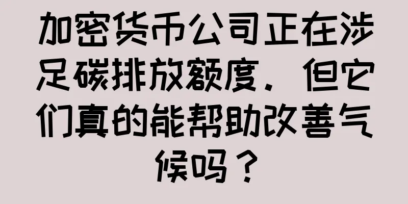 加密货币公司正在涉足碳排放额度。但它们真的能帮助改善气候吗？