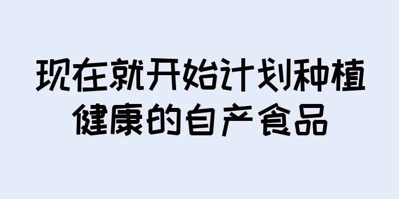 现在就开始计划种植健康的自产食品