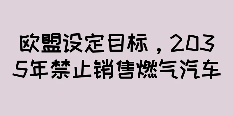 欧盟设定目标，2035年禁止销售燃气汽车