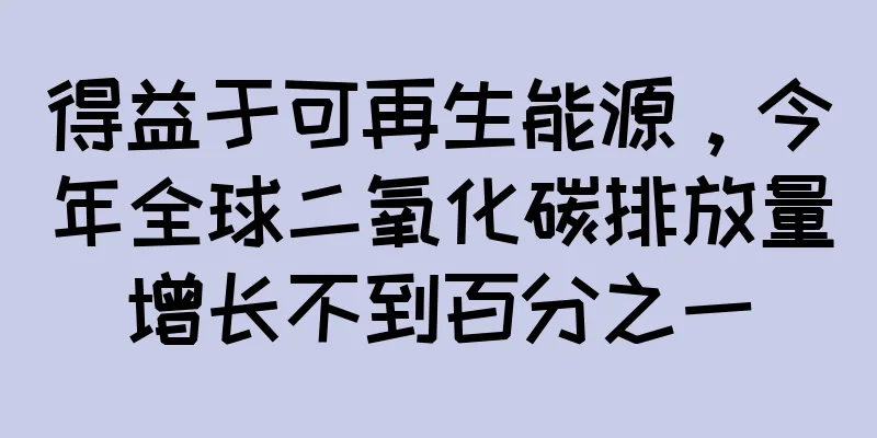 得益于可再生能源，今年全球二氧化碳排放量增长不到百分之一