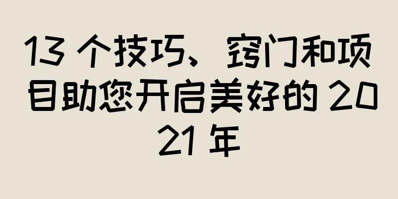 13 个技巧、窍门和项目助您开启美好的 2021 年