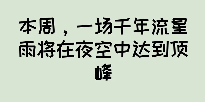 本周，一场千年流星雨将在夜空中达到顶峰