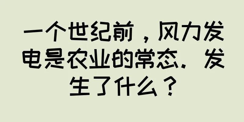 一个世纪前，风力发电是农业的常态。发生了什么？