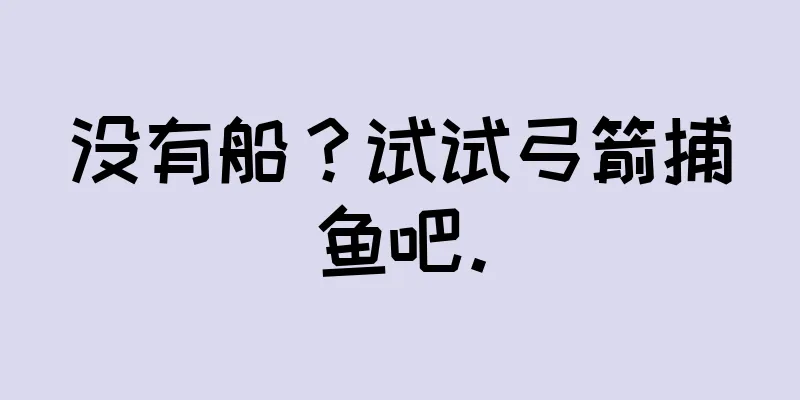 没有船？试试弓箭捕鱼吧。