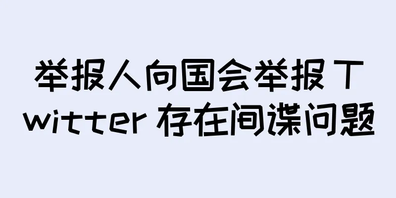 举报人向国会举报 Twitter 存在间谍问题