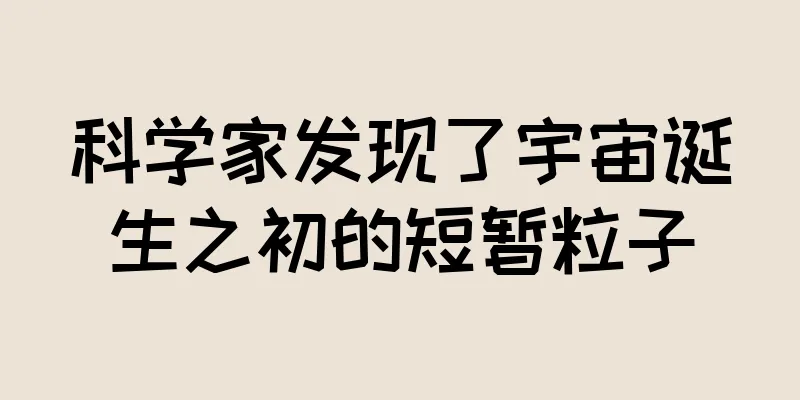 科学家发现了宇宙诞生之初的短暂粒子