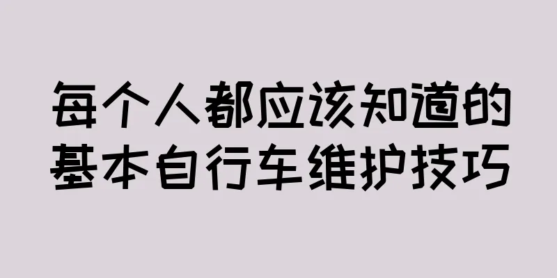 每个人都应该知道的基本自行车维护技巧