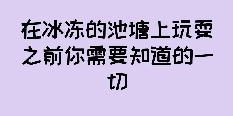 在冰冻的池塘上玩耍之前你需要知道的一切