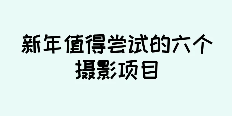 新年值得尝试的六个摄影项目