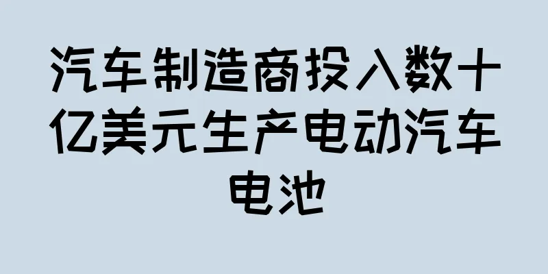 汽车制造商投入数十亿美元生产电动汽车电池