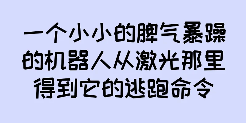 一个小小的脾气暴躁的机器人从激光那里得到它的逃跑命令