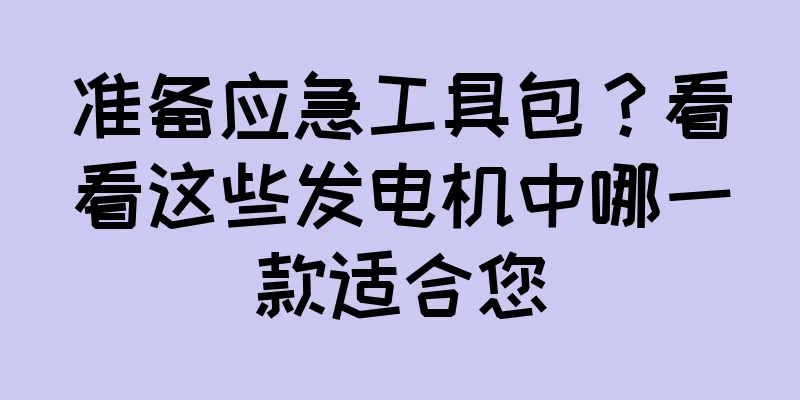 准备应急工具包？看看这些发电机中哪一款适合您