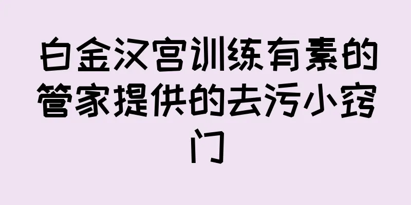 白金汉宫训练有素的管家提供的去污小窍门