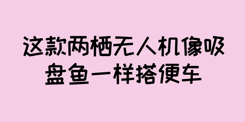 这款两栖无人机像吸盘鱼一样搭便车