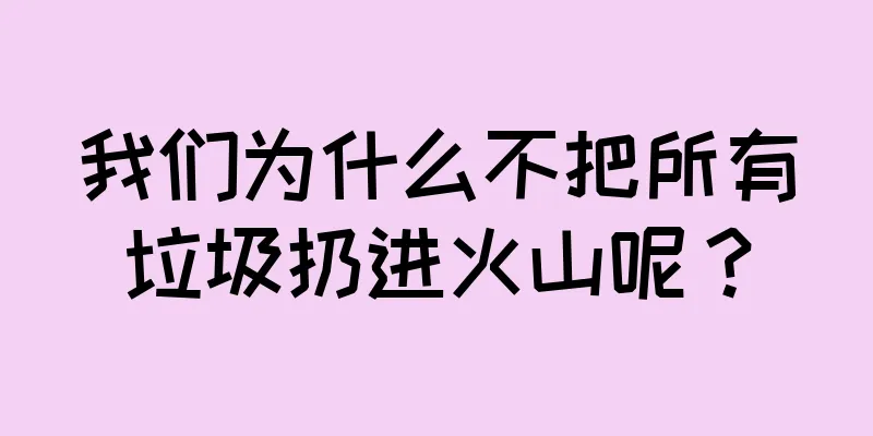 我们为什么不把所有垃圾扔进火山呢？