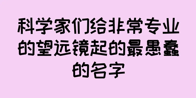 科学家们给非常专业的望远镜起的最愚蠢的名字