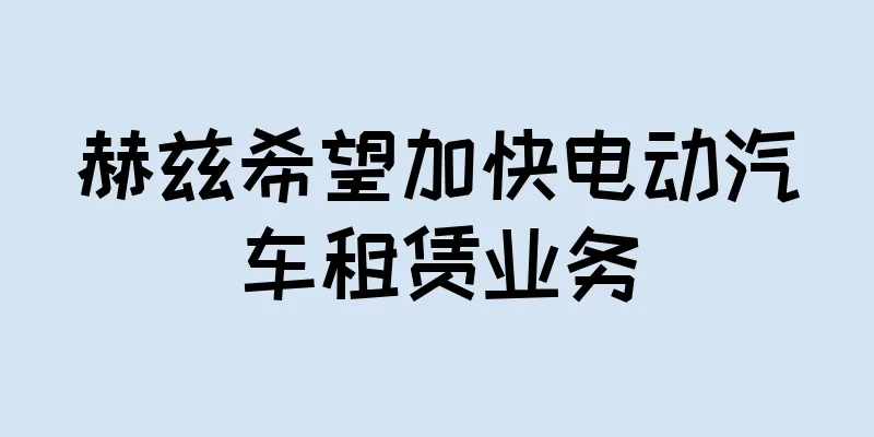 赫兹希望加快电动汽车租赁业务