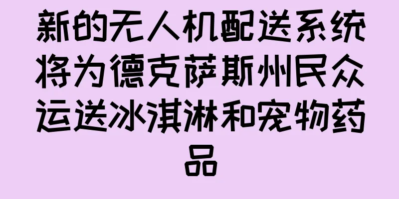 新的无人机配送系统将为德克萨斯州民众运送冰淇淋和宠物药品