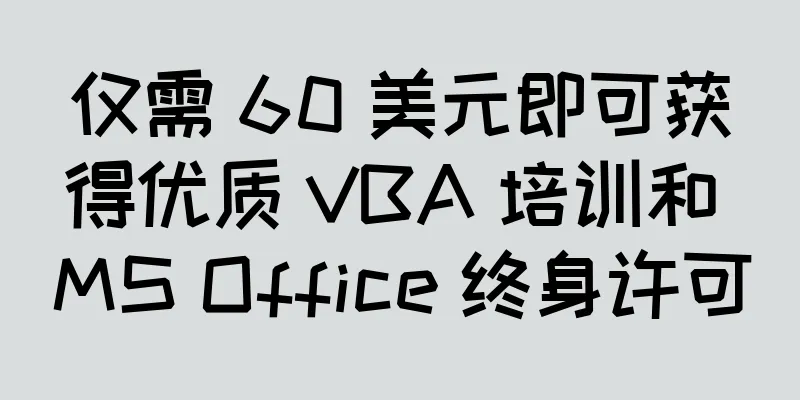 仅需 60 美元即可获得优质 VBA 培训和 MS Office 终身许可