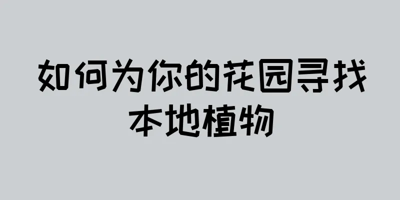 如何为你的花园寻找本地植物