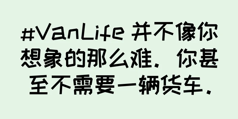 #VanLife 并不像你想象的那么难。你甚至不需要一辆货车。