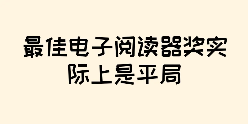 最佳电子阅读器奖实际上是平局