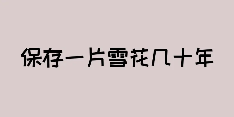 保存一片雪花几十年