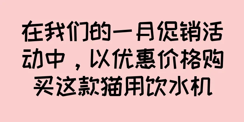 在我们的一月促销活动中，以优惠价格购买这款猫用饮水机