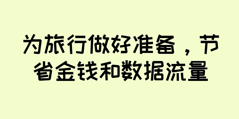 为旅行做好准备，节省金钱和数据流量