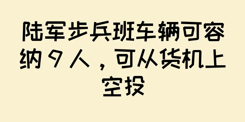 陆军步兵班车辆可容纳 9 人，可从货机上空投