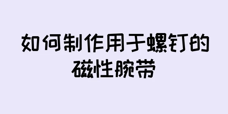 如何制作用于螺钉的磁性腕带