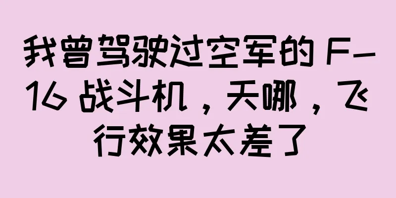 我曾驾驶过空军的 F-16 战斗机，天哪，飞行效果太差了