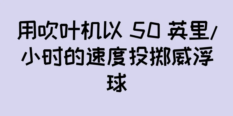 用吹叶机以 50 英里/小时的速度投掷威浮球