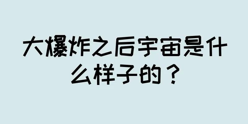 大爆炸之后宇宙是什么样子的？