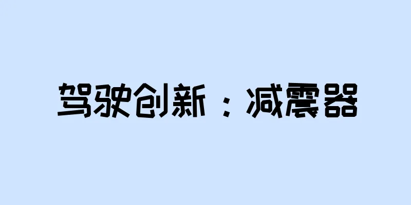 驾驶创新：减震器