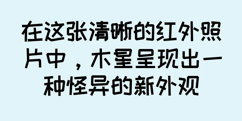 在这张清晰的红外照片中，木星呈现出一种怪异的新外观