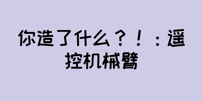 你造了什么？！：遥控机械臂