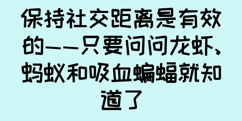 保持社交距离是有效的——只要问问龙虾、蚂蚁和吸血蝙蝠就知道了