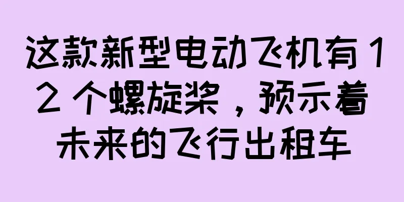 这款新型电动飞机有 12 个螺旋桨，预示着未来的飞行出租车