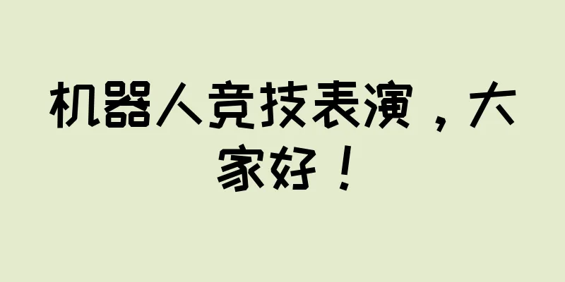 机器人竞技表演，大家好！