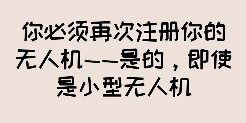 你必须再次注册你的无人机——是的，即使是小型无人机