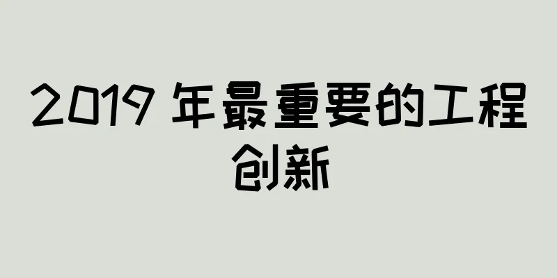 2019 年最重要的工程创新