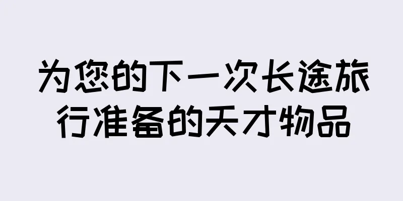 为您的下一次长途旅行准备的天才物品